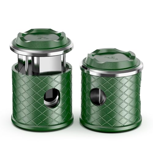 KEJIAR Desktop Cigar Cutter 4-in-1 Rhombic Look Cigar Cutter with Cigar Holder Two Size Guillotine V-Shaped Cutter Cuts up to 68 Ring Size Cigars Gift Box Gifts for Men (green)