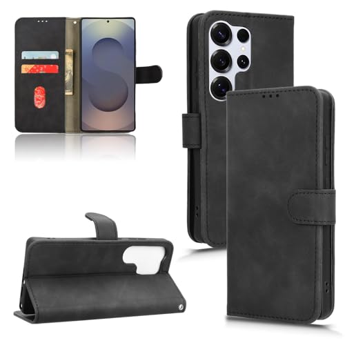 Coque Samsung A40 noir en cuir rétro avec porte-cartes magnétique pour protection élégante
