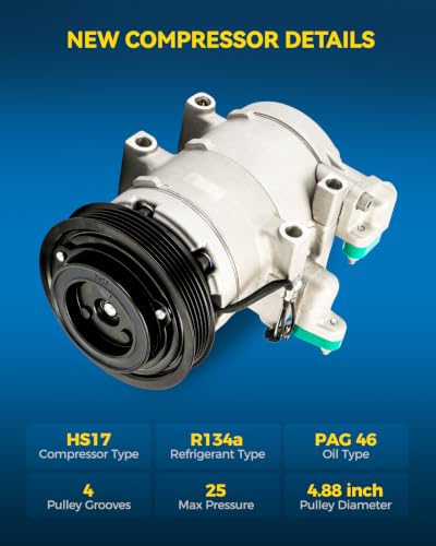 Image of PHILTOP CS20138 Air Conditioner AC Compressor with Clutch for Kia Optima 2001-2006 2.4L, Hyundai Sonata 1999-2005 2.4L,Santa Fe 2001-2004 2.4Liter