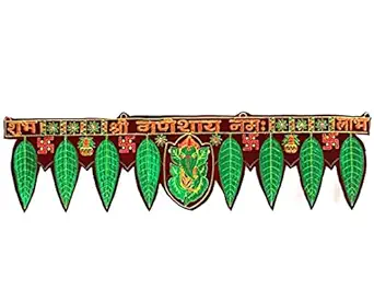 CRYSTA WORLD Ganesha Door Hanging Toran Window Valance Dream Catcher Home Decor Interior Pooja bandanwaar Diwali Gift Festival Colorful Indian Handicraft Love