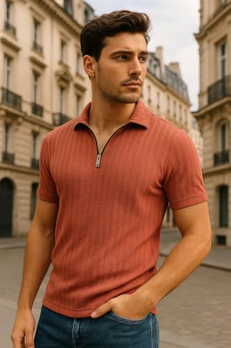 Image of Preneum Men's Polo T‑Shirt | Comfortable Rich Polycotton, Band Collar, Regular Fit | Stylish & Premium All Day Wear (Available in Plus Sizes)