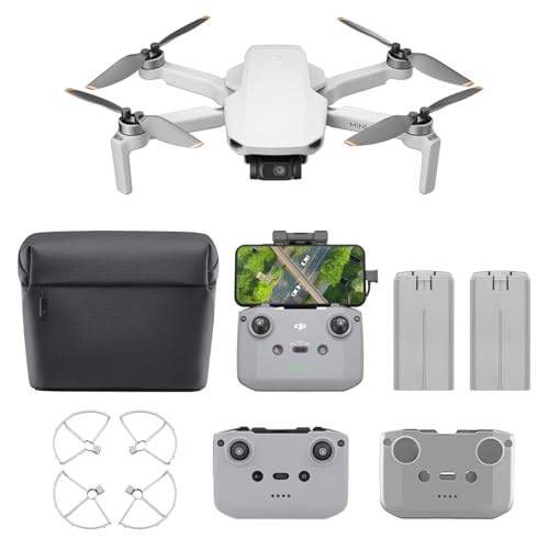 DJI Mini 4K Camera Drone Combo, Drohne mit 4K UHD Kamera, unter 249 g, 3-Achsen Gimbal Stabilisierung, 10 km Videoübertragung, autom. Rückkehr, QuickShots (Propellerschutz Schutzhülle)