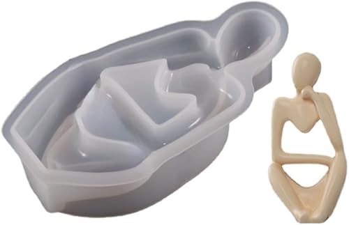 Thinker - Molde de resina de silicona para escultura, arte abstracto, estatua, figuras, molde de bricolaje (molde B)