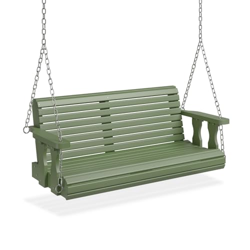 Image of VINGLI 2026 Upgraded 4 FT Wooden Porch Swing, 880 LBS Heavy Duty, Green
