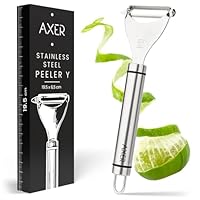 Axer Pelapatate Professionale Inox a Forma Y - Sbuccia Patate, Pelaverdure, Pelacarote, Sbuccia Mela &ndash; Sbucciatori con Lama Dentellata - Lavabile in Lavastoviglie &ndash; Potato Peeler