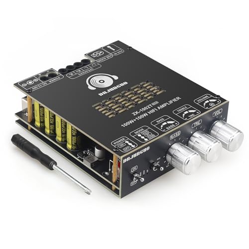 ZK-1002T Max 100W+100W Power Amplifier Board, 2.0 Channel Audio Power Amplifier,TPA3221 Chip with Bluetooth/AUX/USB Input Mode Selection Toggle Switch