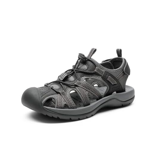 DREAM PAIRS Sandales Sport pour Femmes Antidérapantes et Légères Sandale de Extérieur Athlétiques Chaussure d'été Confortable,Size 39,Noir/Gris Clair,DWUMST2502