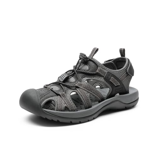 DREAM PAIRS Women's Closed Toe Hiking Sandals,Black/Dark Grey,9 by DREAM PAIRS - Used condition - US$38.68
