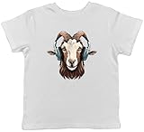 Shopagift Goat DJ Kids T-Shirt Headphones Techno...