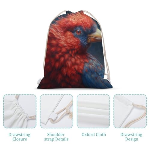 Drawstring Bag Backpack Watercolor Red Bird Sackpack Foldable String Bags Sports Gym Bag for Shopping Yoga4