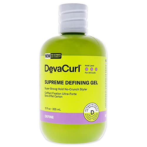 DevaCurl Supreme Defining Gel Super-Strong Hold No-Crunch Styler, Bright Breeze, 12 fl. oz.