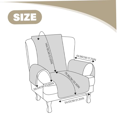 Funda elástica para sillón orejero impermeable y lavable de Hintyne 6