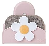 Vigar Florganic Sponge & Holder Set, Eco-friendly, Daisy-decorated Sponge Holder with Suction Cup and Sponge, Pink