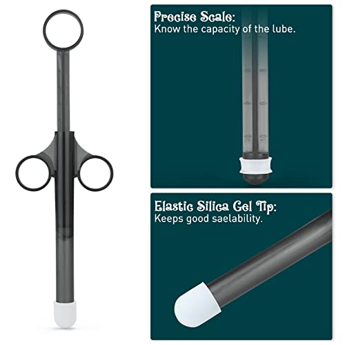 [2 Pack+Storage Bag]Lube Applicator For Women,Men,Precision Female Lubricant Tube Applicator With [10Ml Precision Markings][Easy Use/Clean][Reusable][Silicone][No Disposable] #TOP2
