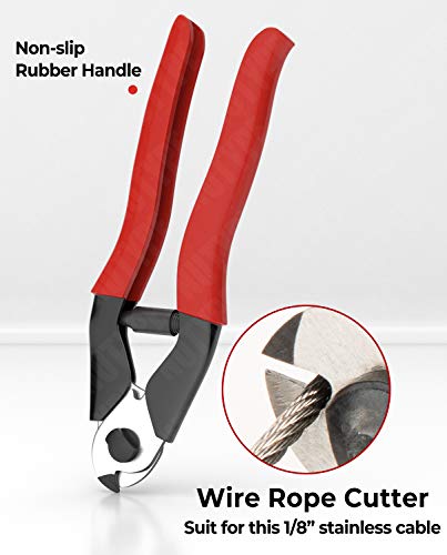 Nutype 1/8" T316 Stainless Steel Cable, Aircraft Cable For Deck Railing, 7X7 Strand Core, 1000Ft, Come With Cutter #TOP5