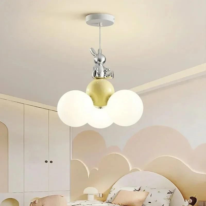 Suspension chambre lapin dimmable et lustre moderne nordique pour salon et salle à manger