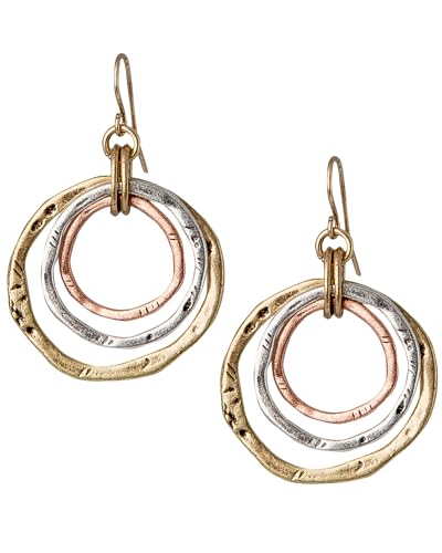 SPUNKYsoul 3 Circle Boho Earrings - Handmade, Lightweight 2-Inch Bohemian Dangle Earrings for Women - Trendy, Vintage, Unique Jewelry - Ideal for Weddings & Gifting