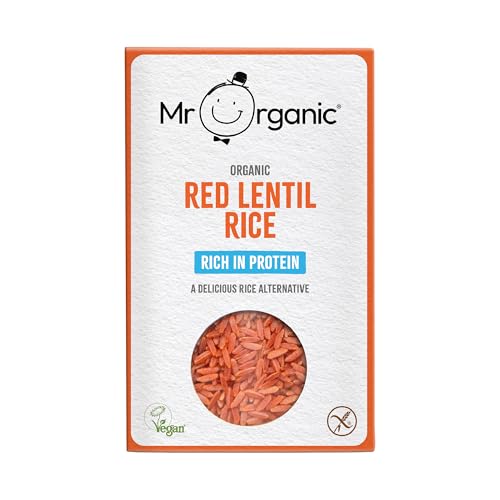 Mr Organic - Organic Mr Organic Red Lentil Protein Rice 250g - Non GMO & Preservative Free - Gluten Free & Vegan - Made With Red Lentil Flour
