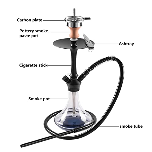 mengmeng home Shisha-Set,Glas-Wasserpfeife-Set mit Shisha Große Glas-Wasserpfeife mit Edelstahl-Aschenbecher und Alu… – Bild 7