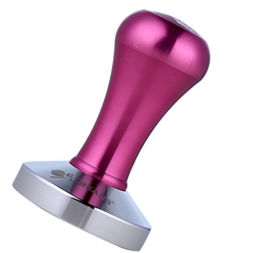 MagiDeal Stainless Steel Flat Base Aluminum Coffee Tamper Coffee Bean Handle Press Tool Coffee Maker Accessory Rose Red