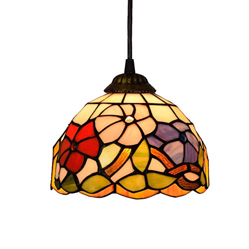 Lustre en verre vitrail morning glory pour sublimer l'ambiance de votre balcon chaleureux