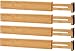 Produktbild Schubladentrenner, 4 Pcs Bambus Verstellbar Schubladenorganizer für Schlafzimmer, Badezimmer, Schrank, Babyschublade, Schreibtisch, Babyschublade, Schreibtisch, Küchenspeicher (Holzfarbe-Lang)