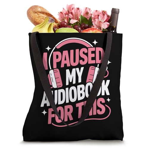 Bolso tipo tote rosa con diseño divertido de lector y auriculares, para bibliófilos miniatura 4