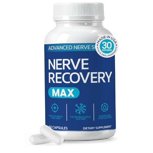 Nerve Recovery Max - Non-GMO Advanced Nerve Support Supplement with Vitamin D3 and Alpha Lipoic Acid for Nerve Protection and Restoration - Made in the USA - 30-Day Supply, 1 Bottle