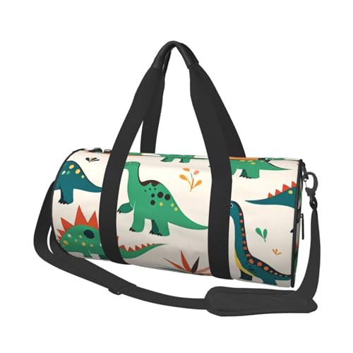 Dinosaurs Footprint Printed Travel Bag,Round Personal Item Storage bag,Foldie Duffel Bag for Traveling Vacation,Fitness,Sports