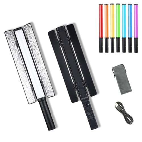 RGB LED Light Stick,Sutefoto Handheld LED Light Stick Video Light Wand with APP Control,2800K-10000K Adjustable,5000mAh Battery Video Lighting for YouTube Video Recording Photography Gaming