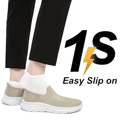 Image of BQQ Men's Slip-On Sneakers Lightweight Non Slip Walking & Workout Shoes Breathable Casual Tennis Shoes