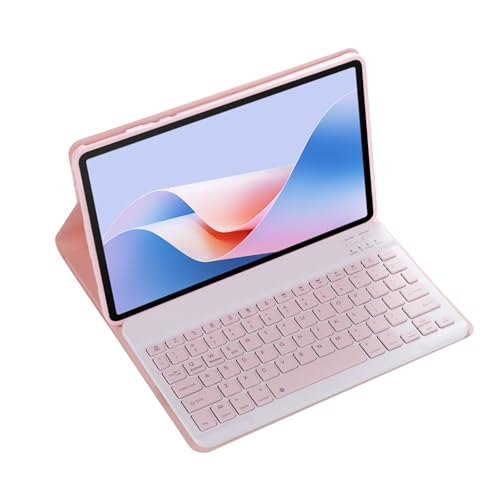 Detachable Wireless Bluetooth Touchpad Keyboard Case for Huawei MatePad Pro 13.2-inch, Folio Case with Mouse (Pink Case,Standard Keyboard)
