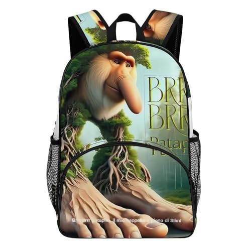 Brr Brr-patapim Merch Large Travel Backpack Italian-Brainrot Meme Waterproof Lightweight Daypack White 44x32x19cm