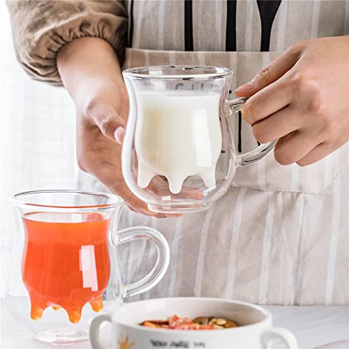 Creatieve room pot met handvat, melkmok, geïsoleerd dubbel glas, transparante jus saus beker, gebruikt voor catering… - Afbeelding 7