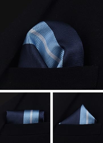 Image of Striped Plaid Polka Dot Mens Tie Formal Necktie Pocket Squares Ties Clips Cufflinks Classic for Men Set