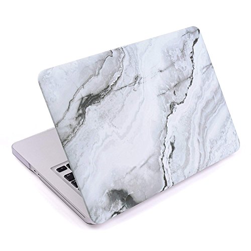 COSMOS Rubberized Plastic Hard Shell Cover Case for Macbook Pro 13'' Model: A1278 (w/ a CD-ROM Drive, NON Retina Display Model), White Marble Pattern Color