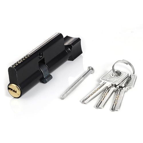 UZYXC Cilindro de Cerradura para Puerta 30/30 con 3 Llaves, Cilindro de Perfil Europeo con 7 Pines de Seguridad para Puertas Interiores y Puertas de Entrada, Latón Cromado Antirrobo