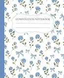 Floral Coquette Composition Notebook: Girly Aesthetic | College Ruled | 110 Pages | Perfect for School or Work