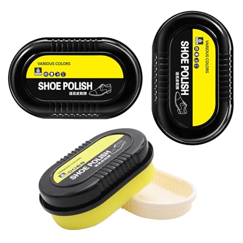Esponja de limpieza de zapatos, esponja brillante de cuero de doble cara, esponja suave para el cuidado del cuero para el trabajo, viajes, viajes de negocios, hogar