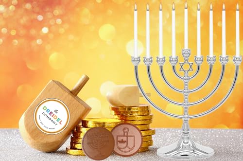 image for The Dreidel Company Hanukkah Menorah with Traditional Star Polished Al