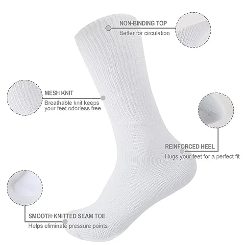 OnlyBee 3 Pairs of Mens Big Foot Extra Wide Diabetics Non Elastic Socks