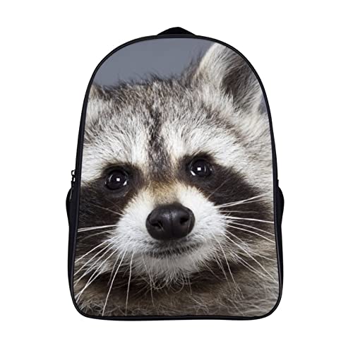 Sac à dos d'école raton laveur pour enfant : cartable 3D grand format 40x28x16cm