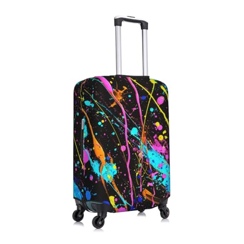 Neon Splatter Ink Luggage Cover For Travel Suitcase Protector Fits 18-32 Inch Case X-Large2