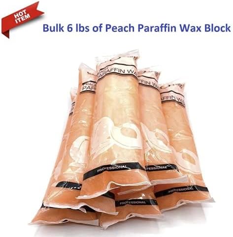 Paraffin Wax Refills by Creation: 6 lbs Peach Scented Paraffin Wax Beads Blocks for Paraffin Bath, Paraffin Wax Machine Refills for Hand Feet Dry Skin, Relieve Stiff Muscles Pain Deep Hydration