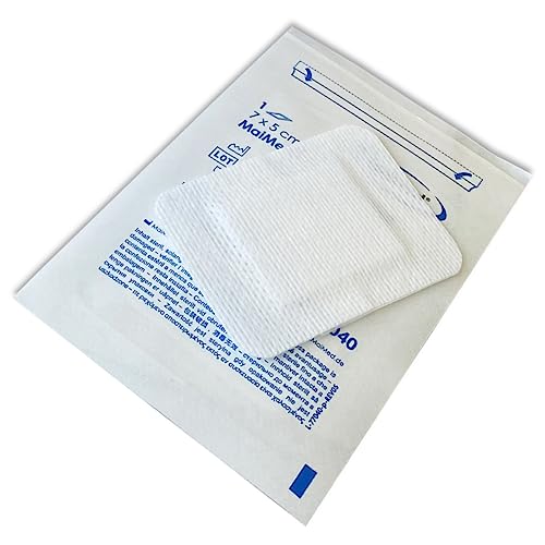 50 Stück Wundpflaster steril 7x5 - steriler Wundverband Pflaster sensitiv - Wundauflage nicht haftend 4x3 cm - Saugstark & Hautfreundlich - Akute Wundversorgung und postoperatives Pflaster
