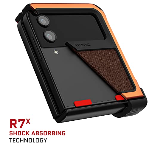 Coque Galaxy Z Flip 4 Ghostek en métal et tissu orange chic
