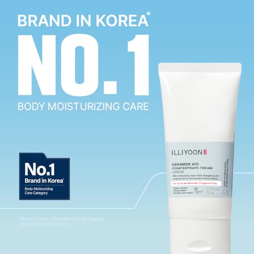 ILLIYOON Ceramide Ato Concentrate Cream (75ml, 2.53 Fl Oz) | Moisturizer for Dry&Sensitive Skin, 100hr Hydration, Restoring Skin Barrier | Gentle for Infants and Adults | Vegan | Fragrance Free - Image 2