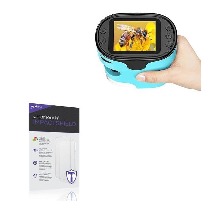 BoxWave Screen Protector Compatible with KEXWAXX 1000X Pocket Microscope for Kids (KX-1000-CY) - ClearTouch ImpactShield (2-Pack), Impenetrable Screen Protector Flexible Film