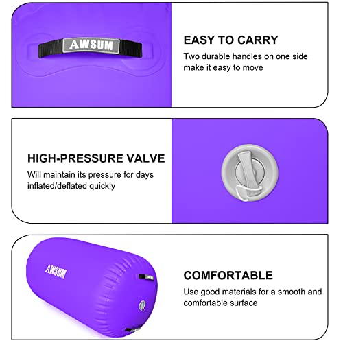 Awsum 4Ft L X 3Ft Diam Gymnastics Air Roller Tumbling Mat Barrel Backbend Trainer For Gym Inflatable Equipment With Electric Pump #TOP3