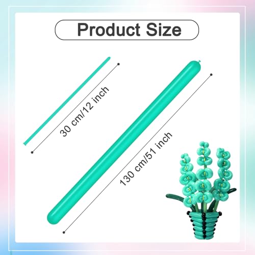 Image of 260 Balloons - Teal Long Balloons for Balloon Arch & Party Decor, 100Pcs